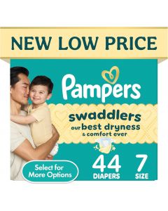 Pampers Swaddlers Diapers Hypoallergenic 44 Count, 50 lbs, Bundle of 2