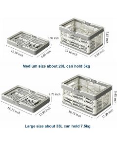 YTAONS Collapsible Storage Crate with Handles Plastic Foldable 20L, Bundle of 2