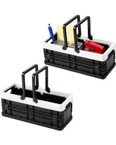 Junverelle 2-Pack Collapsible Mini Storage Crates with Handles 2-Pack, Bundle of 2