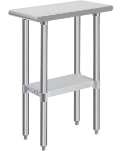 HALLY SINKS &amp; TABLES H Hally Stainless Steel Table for Prep &amp; Work Stainless Steel 12 Inches, 24 x 12 Inches