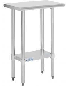 HALLY SINKS &amp; TABLES H Hally Stainless Steel Table for Prep &amp; Work Stainless Steel 24 Inches, 14 x 24 Inches