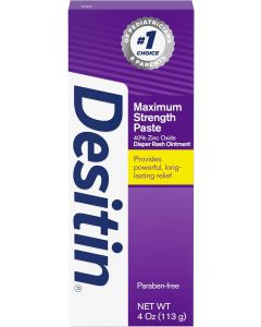 Desitin Maximum Strength Baby Diaper Rash Cream with Hypoallergenic 4 oz, Bundle of 4