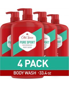 [Delivered by May 3, 2026] Old Spice Refreshing Body Wash for Men Pack of 4, 33.4 oz
