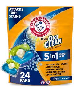 Arm &amp; Hammer plus OxiClean 5-in-1 Power Paks 24 Count, Bundle of 3