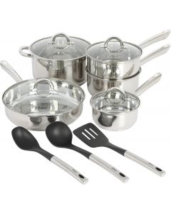 Oster Sangerfield 12-Piece Stainless Steel Cookware Set With Stainless Steel Oven Safe 12-Piece