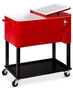 Best Choice Products 80-Quart Outdoor Steel Rolling Cooler Cart