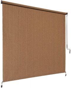 Coolaroo Outdoor Roller Shade with Wand - 95% UV Block Breathable Light Filtering 4ft, 8ft