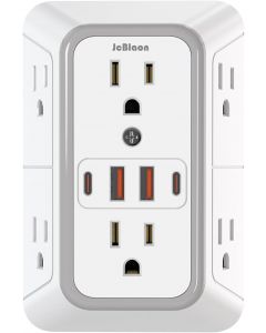 JcBlaon Outlet Extender Surge Protector - 6 Outlet Splitter, Bundle of 3