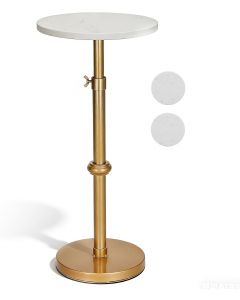 Lanmun Adjustable Height Marble Drink Table 31 Inches, 10x10x22