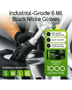 [Delivered by May 3, 2026] Inspire HEAVY DUTY ORIGINAL Stretch Nitrile Black Gloves Disposable Heavy Duty