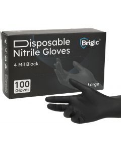 Brigic Disposable Nitrile Gloves, Bundle of 3