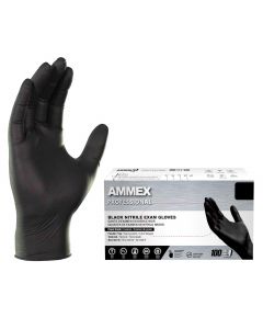 AMMEX Black Nitrile Exam Gloves, Bundle of 2