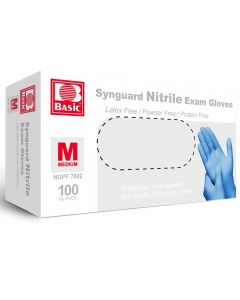 Intco Basic Medical NGPF-7002 Blue Nitrile Exam Gloves 100 Count, Bundle of 2