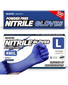BEASTEK Nitrile Exam Gloves 4Mil, Bundle of 3