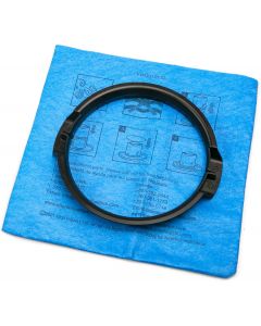 STANLEY Reusable Blue Cloth Filter with Clamp Ring 19-1500 for 5-6 Gallon Wet/Dry Vacuums 6 Gallon, Bundle of 4