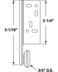 PRIME-LINE R 7257 Steel Drawer Track Center Roller Assembly 2 Pack, Bundle of 5