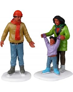 Lemax 22125 Vail Village Figurine: Family Ice Follies, Bundle of 2