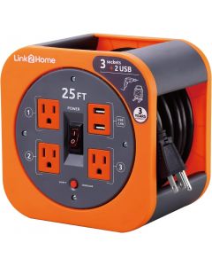 Link2Home 25 Ft. Extension Cord Reel 25 Ft