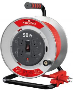 Link2Home Contractor Grade Retractable Extension Cord Reel 50 Ft. Heavy Duty 50 Ft