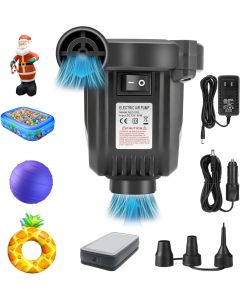 AQDEY Electric Air Pump with 3 Nozzles Portable Electric Electric Portable, Bundle of 3