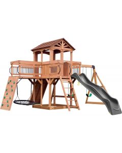 Backyard Discovery Sterling Point Cedar Wood Swing Set with Wood