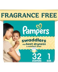 Pampers Swaddlers Diapers Hypoallergenic 32 Count, 14 lbs, Bundle of 3
