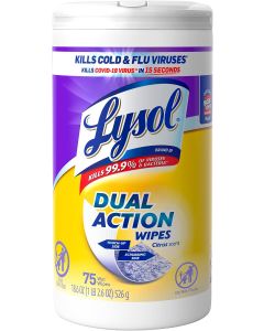 Lysol Dual Action Disinfectant Wipes 75ct, Bundle of 5