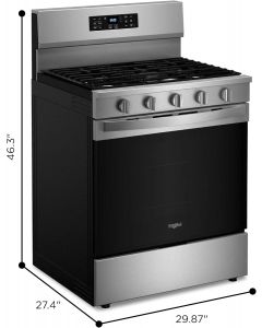 Whirlpool WFGS5030RS 30-Inch 5.0 cu. ft. Freestanding Gas Range Stainless Steel