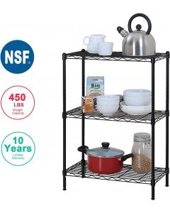 BestOffice 3 Wire Shelving Unit Garage NSF Wire Shelf Metal Metal Heavy Duty 13x23x30