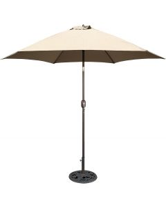 Tropishade 9 ft Bronze Aluminum Patio Umbrella with Beige Aluminum 9 ft