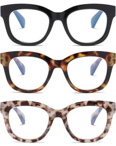 ZXYOO Oversized Reading Glasses for Women Glass 3 Pack, Bundle of 3