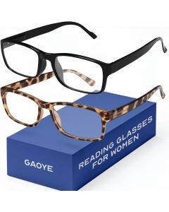 Gaoye +1.0 2-Pack of Reading Glasses - Blue-Light Filter Glass 2-Pack, Bundle of 3