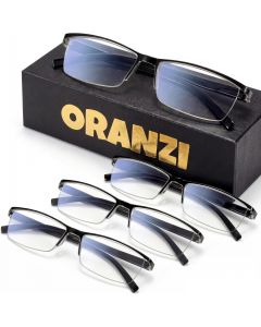 ORANZI 2.5 Reading Glasses Men Blue Light Readers Glass, Bundle of 3