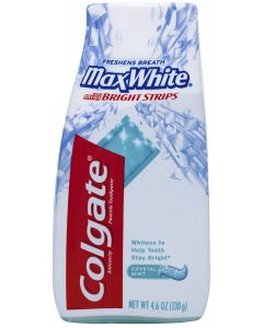 Colgate Max White Toothpaste with Mini Breath Strips 4.6 oz, Bundle of 4