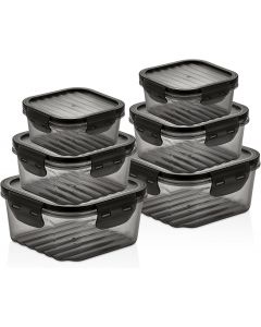 cev home essentials 12-Piece Food Storage Container Set Plastic Dishwasher Safe 12-Piece, Bundle of 2
