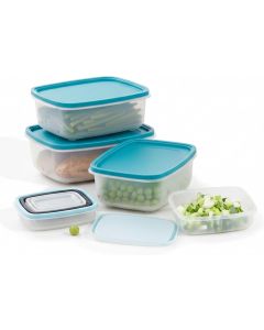 Kitchen Theory 7 Piece Food Storage Container Set Plastic Dishwasher Safe 7 Piece, 2.5 Pounds, Bundle of 2