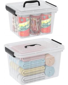 Kiddream 2-Pack Clear Latch Tote Boxes with Handles 2-Pack, 10 Liter