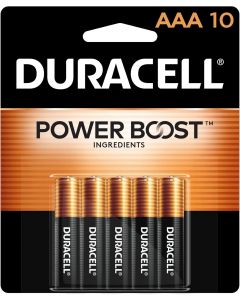 DURACELL Coppertop AAA Batteries with Power Boost Ingredients Pack of 1, 10 Count, Bundle of 2