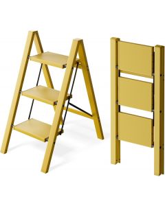 BEFITMACE 3 Step Stool Foldable Ladder Aluminum Foldable