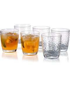 KOXIN-KARLU Hammered 15-ounce Plastic Tumbler Acrylic Glasses Glass Plastic set of 6, Bundle of 2