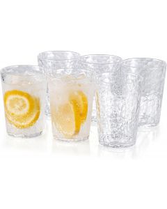 KOXIN-KARLU Hammered 15-ounce Plastic Tumbler Acrylic Glasses Glass Plastic set of 6, Bundle of 2
