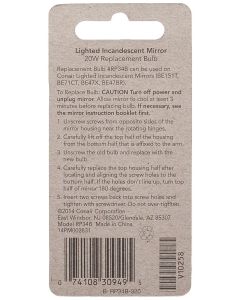 Conair Incandescent Mirror Replacement Bulb Pack of 2, Bundle of 2