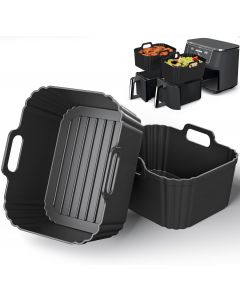 PINTAUR 10QT Large Thickened Silicone Air Fryer Liners 2 Pack for Silicone 2 Pack, Bundle of 2