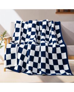 Elegant Comfort Premium Checkered Reversible Throw Blanket 70 Inch, 50 x 70 Inch