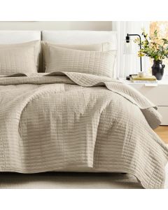 [Delivered by May 11, 2026] Comfort Spaces Queen Quilt Set Modern 3 Piece