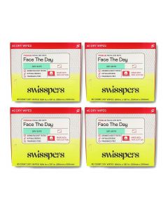 [Delivered by May 4, 2026] Swisspers Premium 100% Cotton Dry Facial Wipes Cotton Hypoallergenic Pack of 4, 40 Count