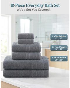 [Delivered by May 11, 2026] Madison Park Aubrey 100% Cotton Luxurious Bath Towel Set Cotton 6 Piece