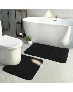 HOMORE Black Bathroom Rug Set 2 2 Piece, 21x34, 21x21, Bundle of 2