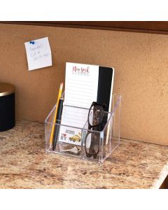 Isaac Jacobs Clear Acrylic 3-Compartment Organizer, Bundle of 2