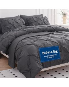 LANE LINEN 7 Piece King Comforter Microfiber Down Alternative Soft Microfiber 7 Piece
